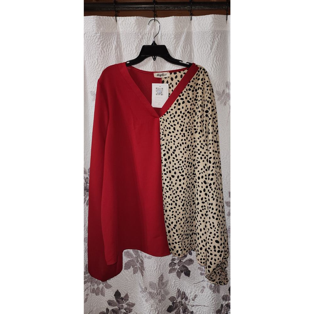 Haptics red and‎ leopard blouse 3x - Picture 4 of 7